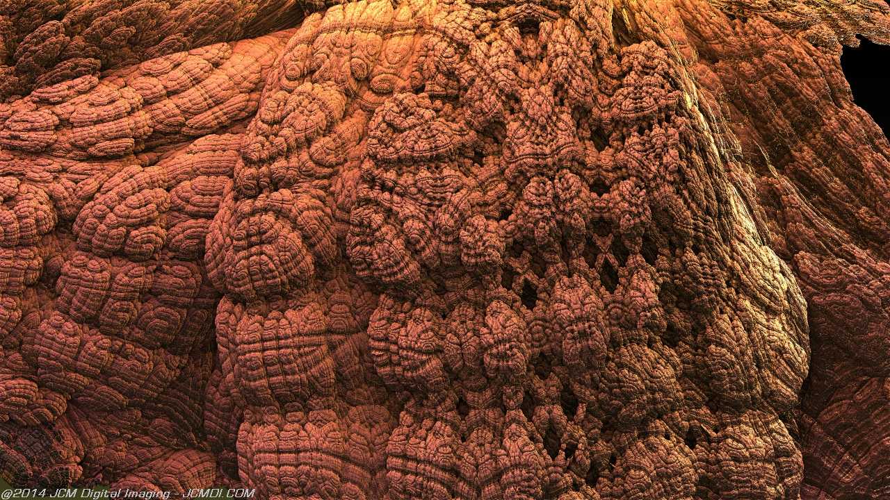 Still image from JCMDI's FOSSIL fractal animation created with Mandelbulb 3D